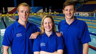 Three of Scotland's aquatics team