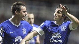 Phil Jagielka and Leighton Baines