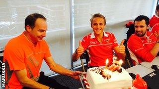 Max Chilton, 23 on Monday, finished a race for 23rd time in succession at the Chinese GP