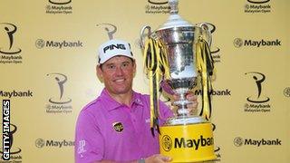 Lee Westwood with Malaysia Open trophy