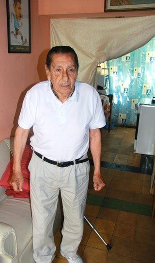 Alcides Ghiggia pictured at his home in Las Piedras, Uruguay