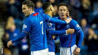 Rangers players celebrating