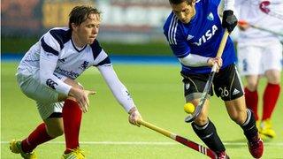 Scotland's David Forsyth tackles Argentina's Mazzil Liagustin in a friendly match