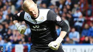 Leicester's goalkeeper Kasper Schmeichel