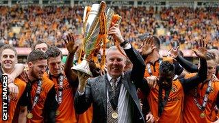 Wolves with the League One trophy