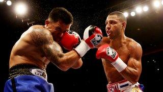 Kell Brook (right) fighting Alvaro Robles (left) in March