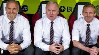 St Mirren's new coaching team of Jim Goodwin, Tommy Craig and Gary Teale