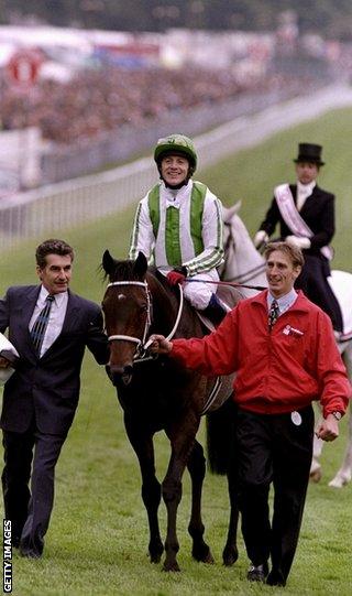 Kieron Fallon after Epsom Derby win in 1999