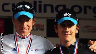 Wiggins and Thomas on the podium