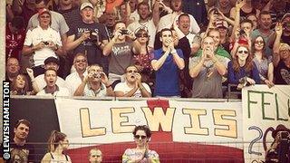 Lewis Hamilton fans at Silverstone