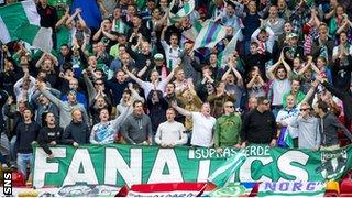 Groningen fans at Pittodrie