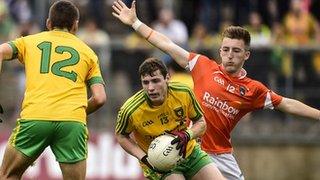 Action from the Ulster Minor Final at Clones