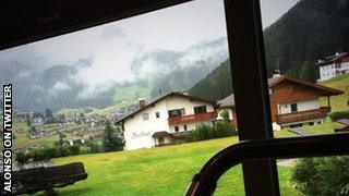 A picture of the Italian Alps tweeted by Ferrari driver Fernando Alonso