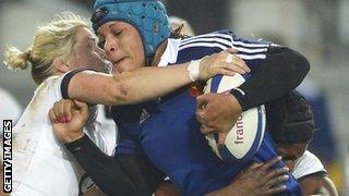 Safi N'Diaye makes a charge for France during their Six Nations win over England earlier this year