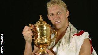 Lewis Moody after England's World Cup win in 2003