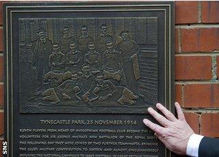 The memorial at Tynecastle