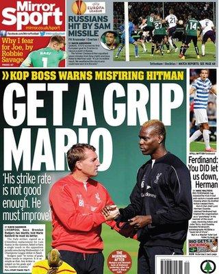 Friday's Daily Mirror back page