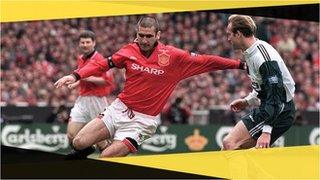 Manchester United's Eric Cantona in the 1996 FA Cup final against Liverpool