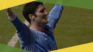 Manchester City's Jon Macken celebrates his winner against Tottenham in the 2004 FA Cup