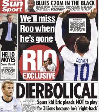 The back page of Thursday's Sun