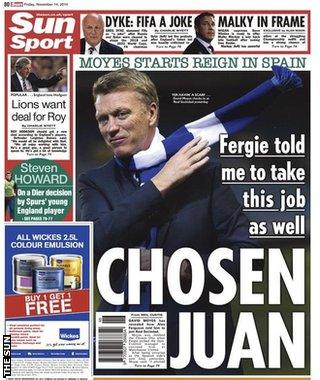 The back page of Friday's Sun