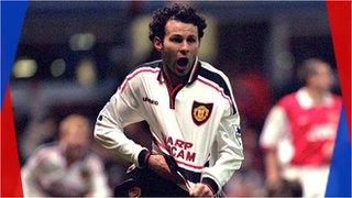 Ryan Giggs celebrates scoring for Manchester United in the FA Cup