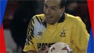 Ronny Rosenthal celebrates after scoring a hat-trick for Tottenham