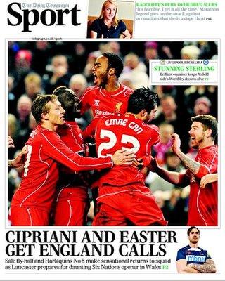 Wednesday's Daily Telegraph sports supplement