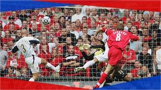 Steven Gerrard scores for Liverpool in the 2006 FA Cup Final