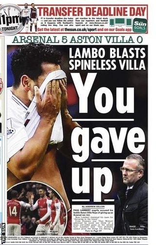 The Sun back page on Monday