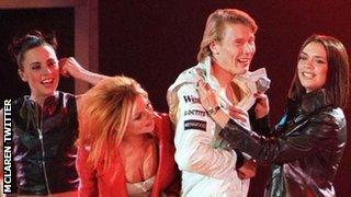 Spice Girls at 1997 McLaren team launch