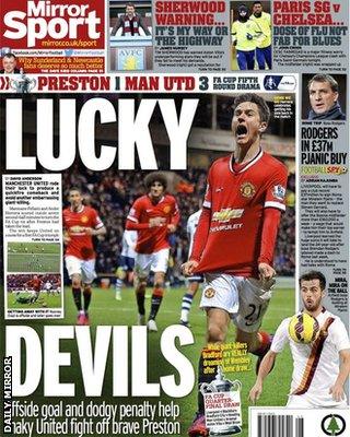 Tuesday's Daily Mirror back page