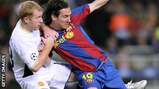 Paul Scholes and Lionel Messi