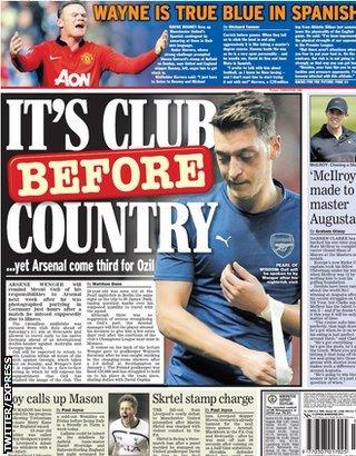 Daily Express back page