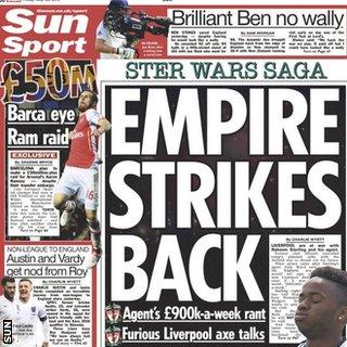 The Sun back page