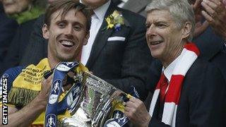 Nacho Monreal and Arsene Wenger