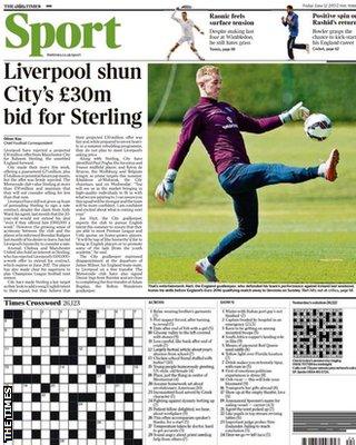 Friday's Times back page