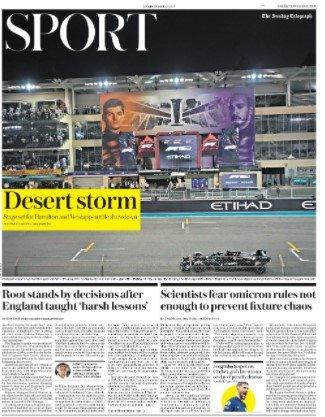 Sunday's Telegraph back page