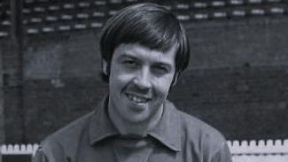 Black and white photo of goalkeeper Graeme Crawford