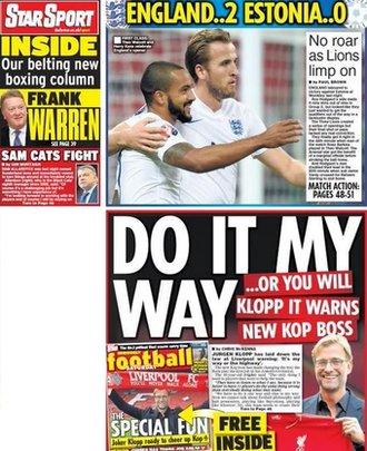 Saturday's Daily Star back page