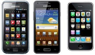 Samsung Galaxy S, Samsung Galaxy S2 and Apple iPhone 3G