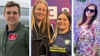 A composite picture of four people who are subjects of quiz questions in the new year.