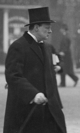 Winston Churchill on his way to make a speech on the "Navy question" in 1913