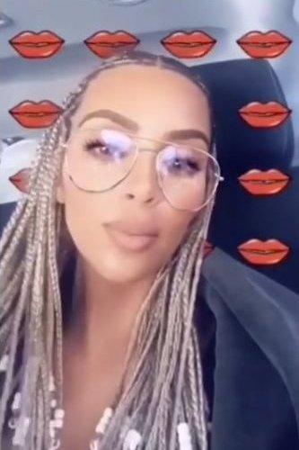 Kim Kardashian West shows off her hairstyle on Snapchat