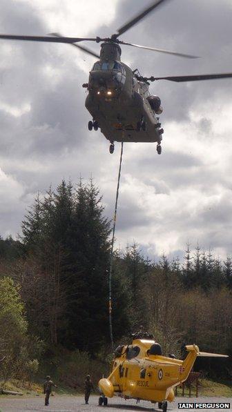 RAF Chinook and Sea King