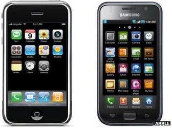 Apple and Samsung smartphones