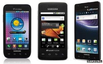 Samsung Mesmerize, Galaxy Prevail and Infuse handsets