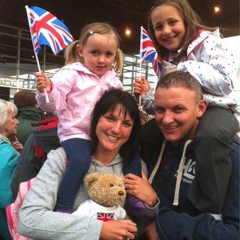 Louise and David Baynham, from Pencoed near Bridgend, with daughters Ella and Grace