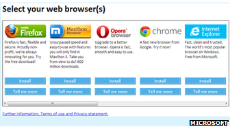 Web browser choice