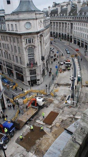 Road works on Regent Street